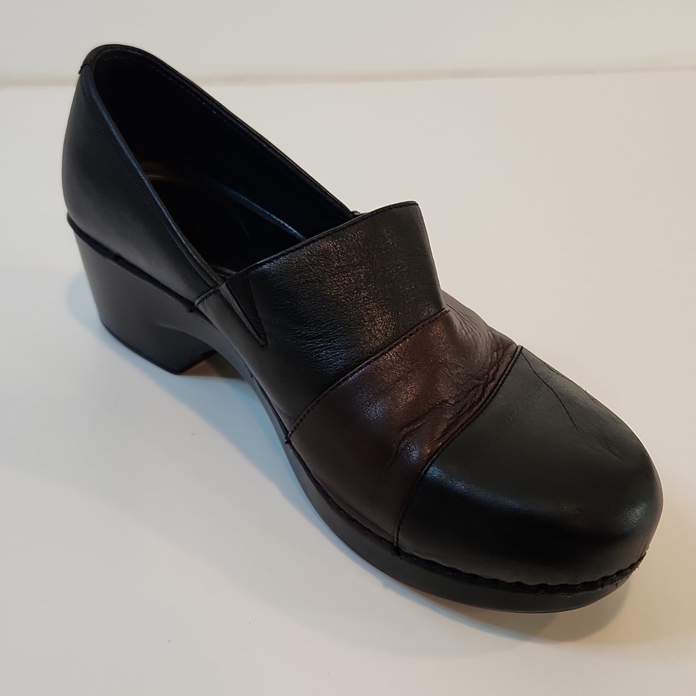 Dansko Tenley Black Brown Leather Comfort Slip On Clogs Womens EU 42 US 11.5 EUC - Picture 11 of 14